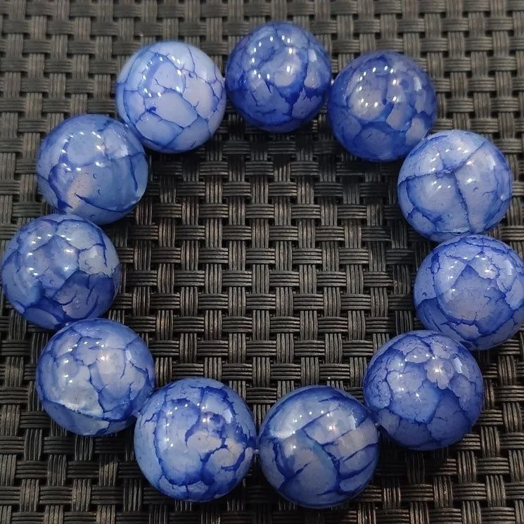 Dragon Scale Phoenix Blood Men's Bracelet Beads Blue Jade Marrow Red Dragon Scale Pattern Ice Crack Peacock Women's Bracelet - view 6