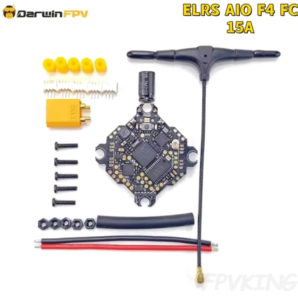 DarwinFPV F411 ELRS AIO FPV FC 15A 4In1 ESC Blheli_S Betaflight OSD BEC 1-3S for RC FPV Racing Parts