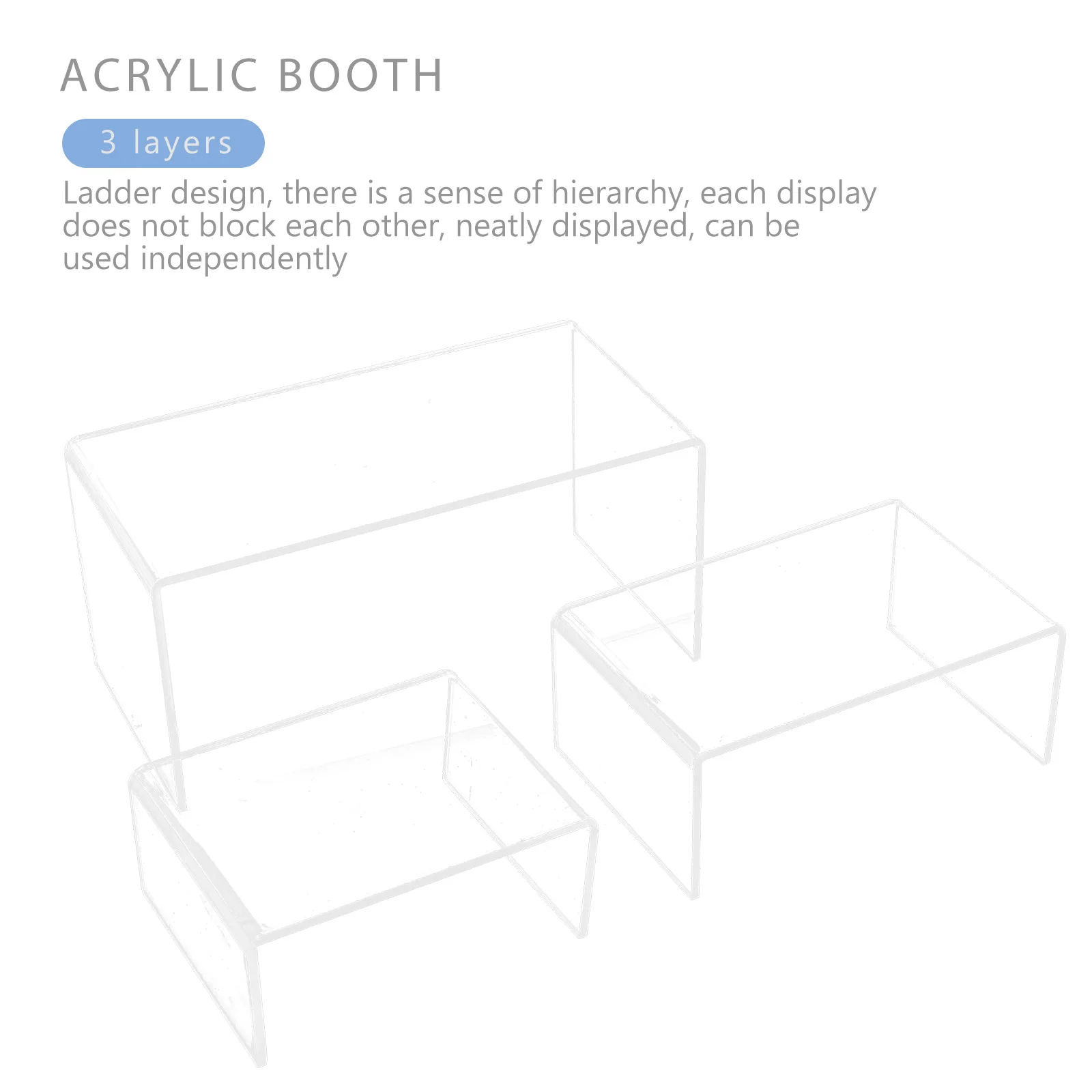 

3pcs Acrylic Cosmetics Stand Jewelry Holder Perfume Display Rack Storage Organizer Stepped Design For Earrings Bracelets
