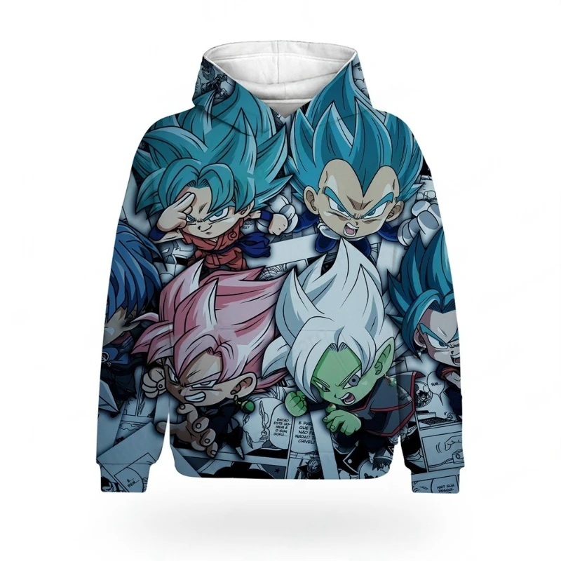 

Новинка 209, свитер с капюшоном в стиле аниме Dragon Ball для детей/взрослых, уличная мода Y2K, повседневный быстросохнущий топ большого размера