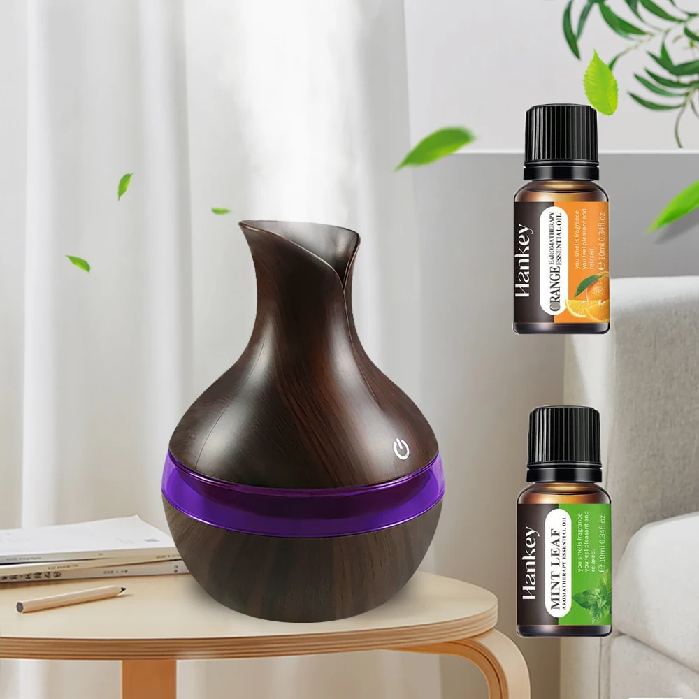 

Из США. Увлажнитель для ароматерапии 2 в 1 и диффузор эфирного масла, 300 мл, ультра-тихий USB-дизайн для дома и офиса (с 2 маслами)