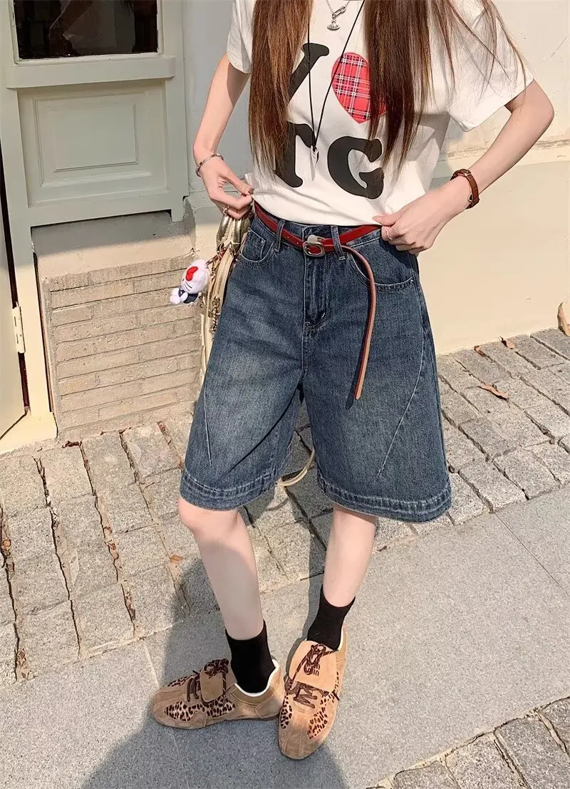المرأة شورت جينز الدنيم امرأة السراويل ملابس الصيف عالية الخصر الجينز يرفع الأرداف Coquette فضفاض الجورت شوجو فتاة نمط