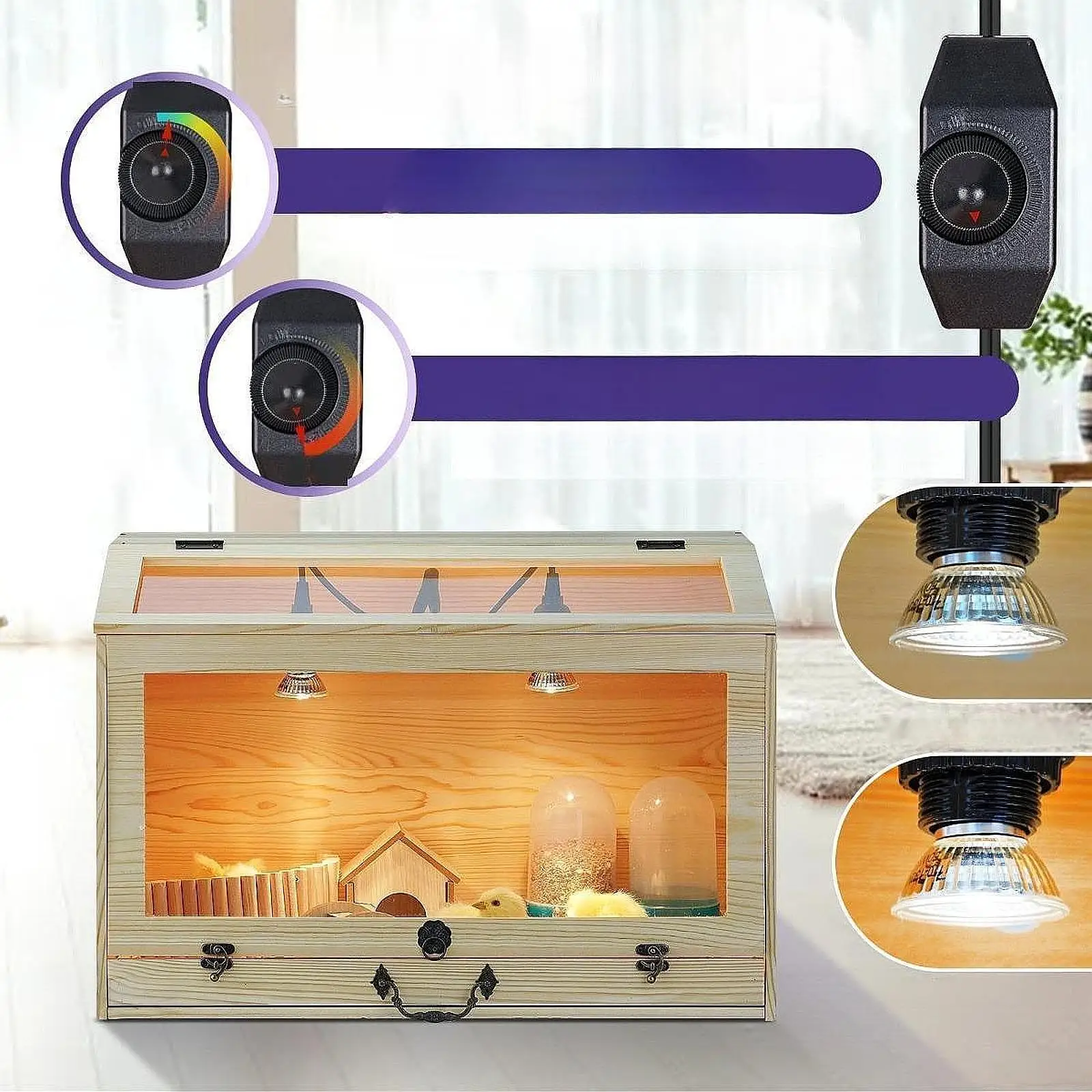 

Chick Brooder Box Wood Habitat Small Chicken Coop Poultry Brooder Breeding Box for Chicks Hamsters Small Animals Ducks Supplies