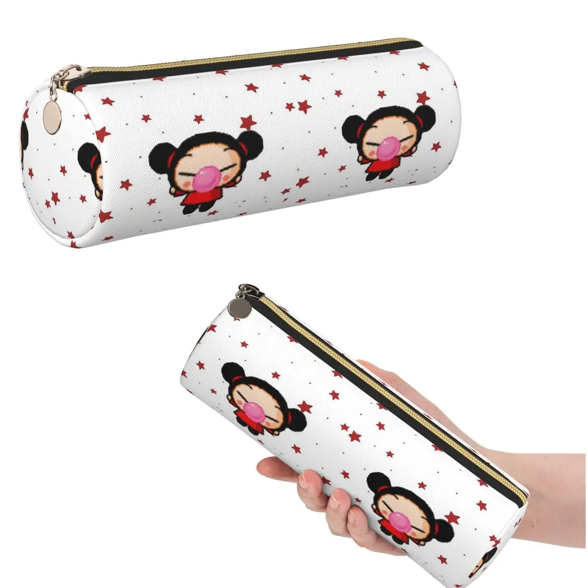 

Pucca Pencil Case for Boy Girl School Cylinder Pen Box Pencil Bag Pen Holder