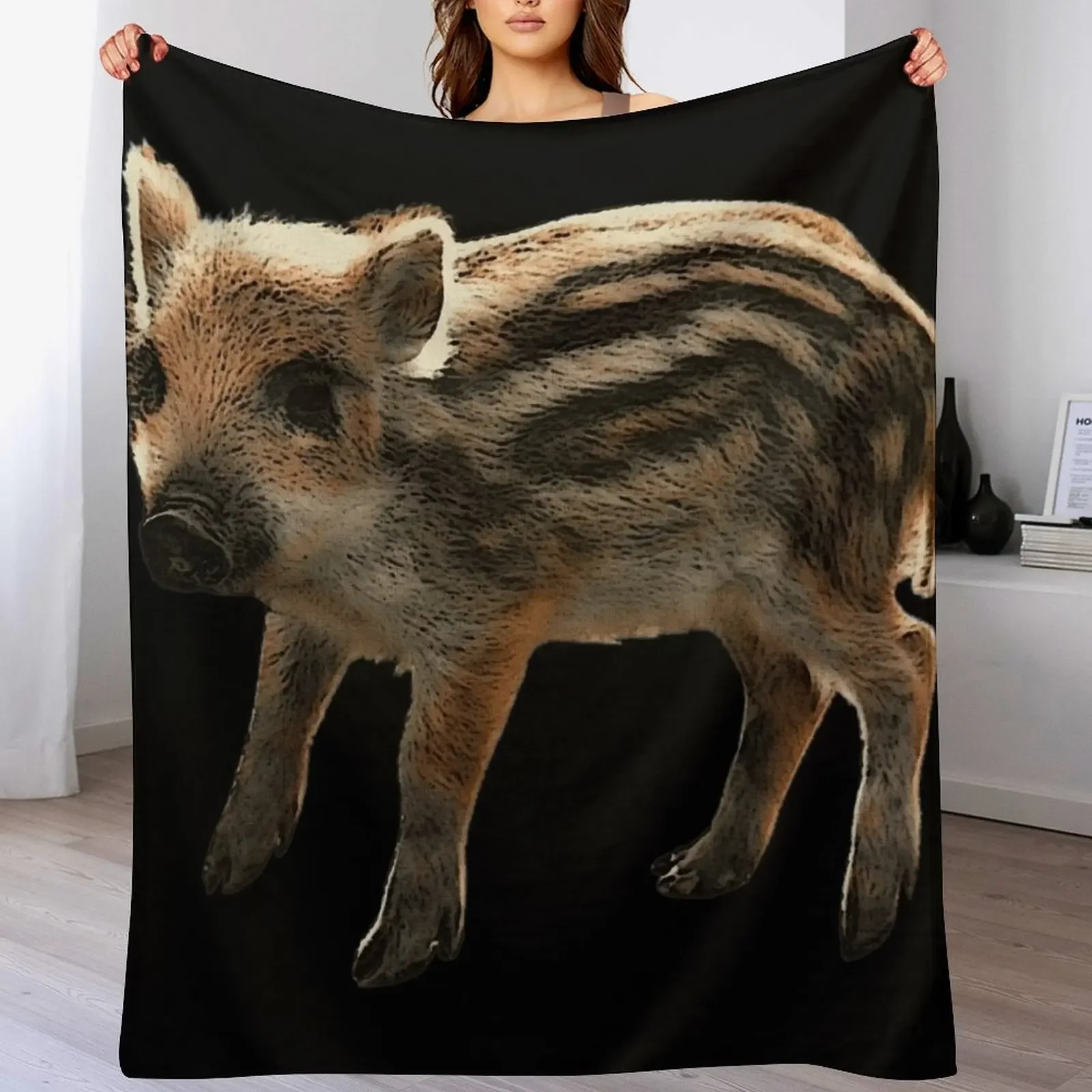 Piglets, wild boars, cute pig designs, adorable animal gifts Throw Blanket Warm Cozy Throw Blanket for Living Room Couch
