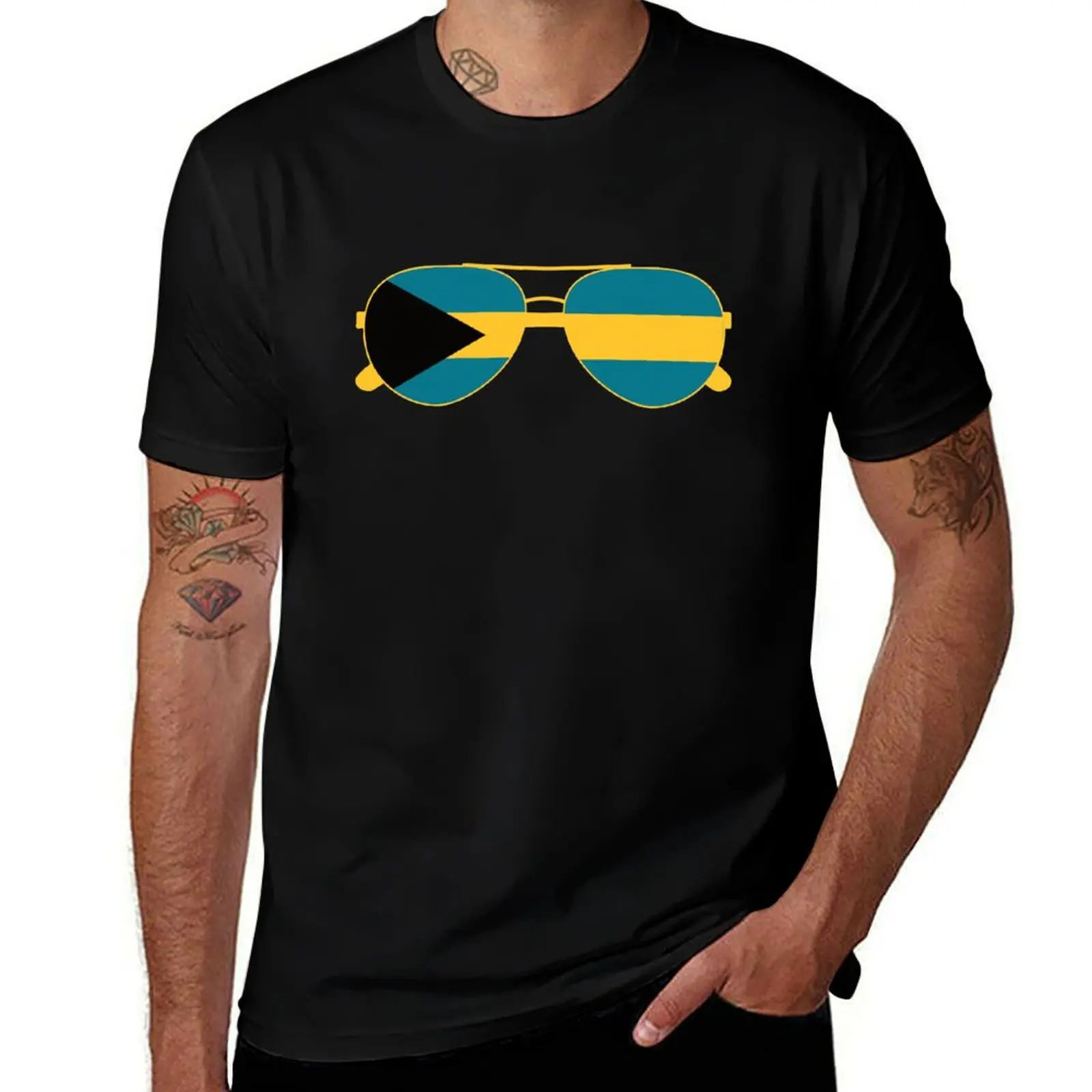 

Bahamian Flag Bahamas Sunglasses T-Shirt man t shirt graphic man t shirt summer T-Shirt
