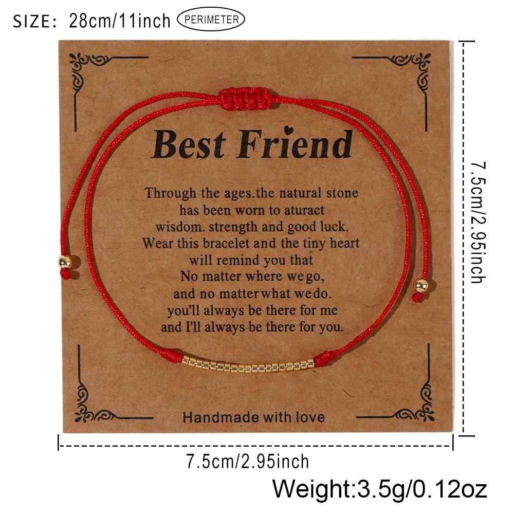 سوار مطرز بالخرز للرجال ، حبل أحمر بوهيمي ، سلسلة حبل مصنوعة يدويًا ، مجوهرات من الخرز الزجاجي ، هدية عيد الأب ، 1 * *