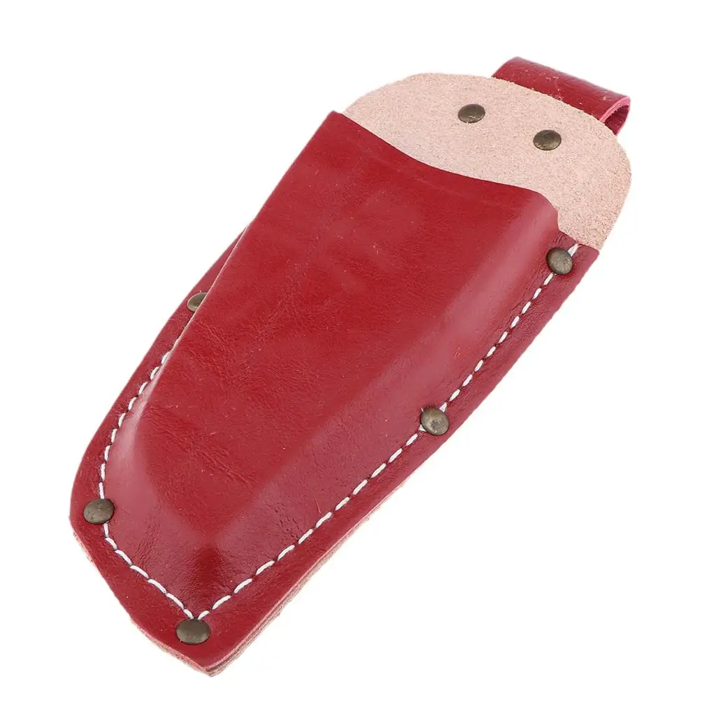 Professional garden pruning shear pouch Gardening Pruner Shears Sheath, Premium PU Leather Protective Case Cover Red