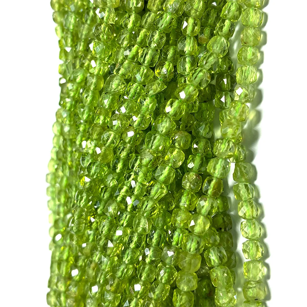 

Veemake натуральный куб перидота граненые бусины для изготовления ювелирных изделий камни подвески драгоценные камни DIY ожерелье браслеты серьги 08576