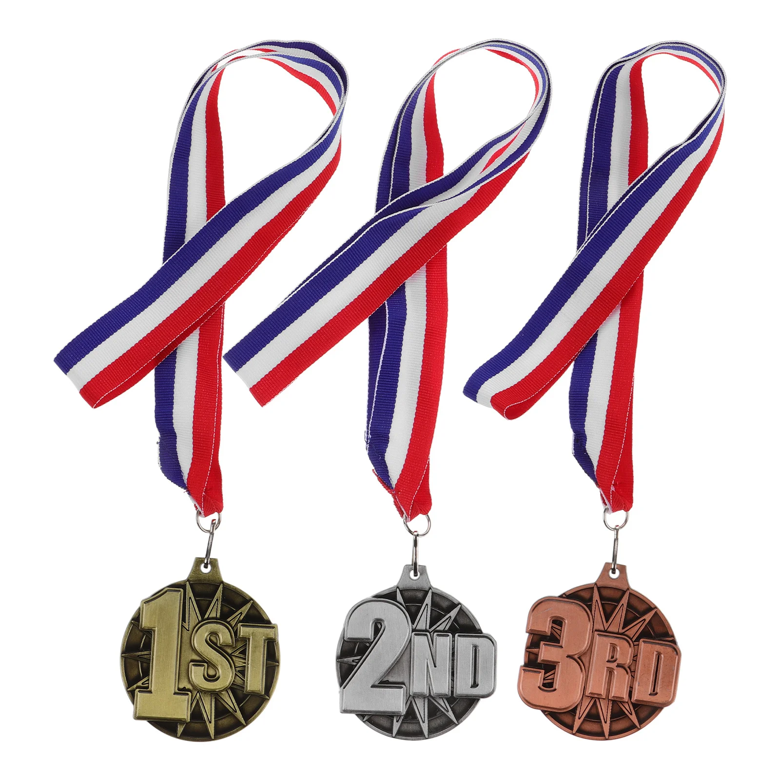 

3pcs Metal Sports Competition Award Hanging Round Smooth Edge Encouragement Medals For Student Reward Contest School Decor
