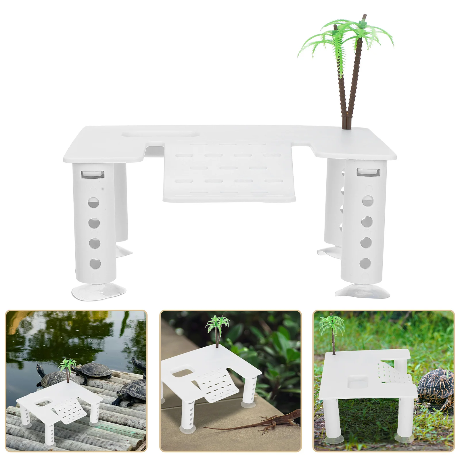 منصة الفرح السلحفاة Abs شرفة عائمة للسلحفاة المائية الزواحف الفرح منصة خزان السلحفاة ديكور السلحفاة الموئل #1