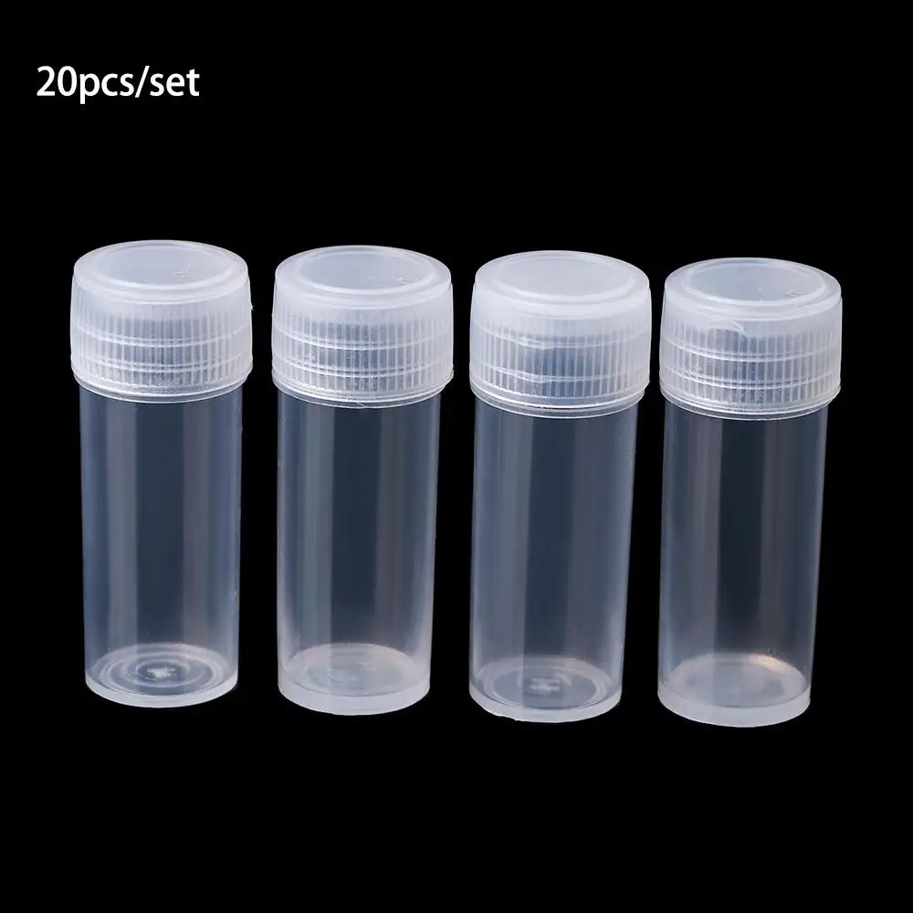 Clear 20PCS Pill Containers Vial Empty Bottles Pill Storage Test Tube Small Bottle Sample Bottle Mini Bottles