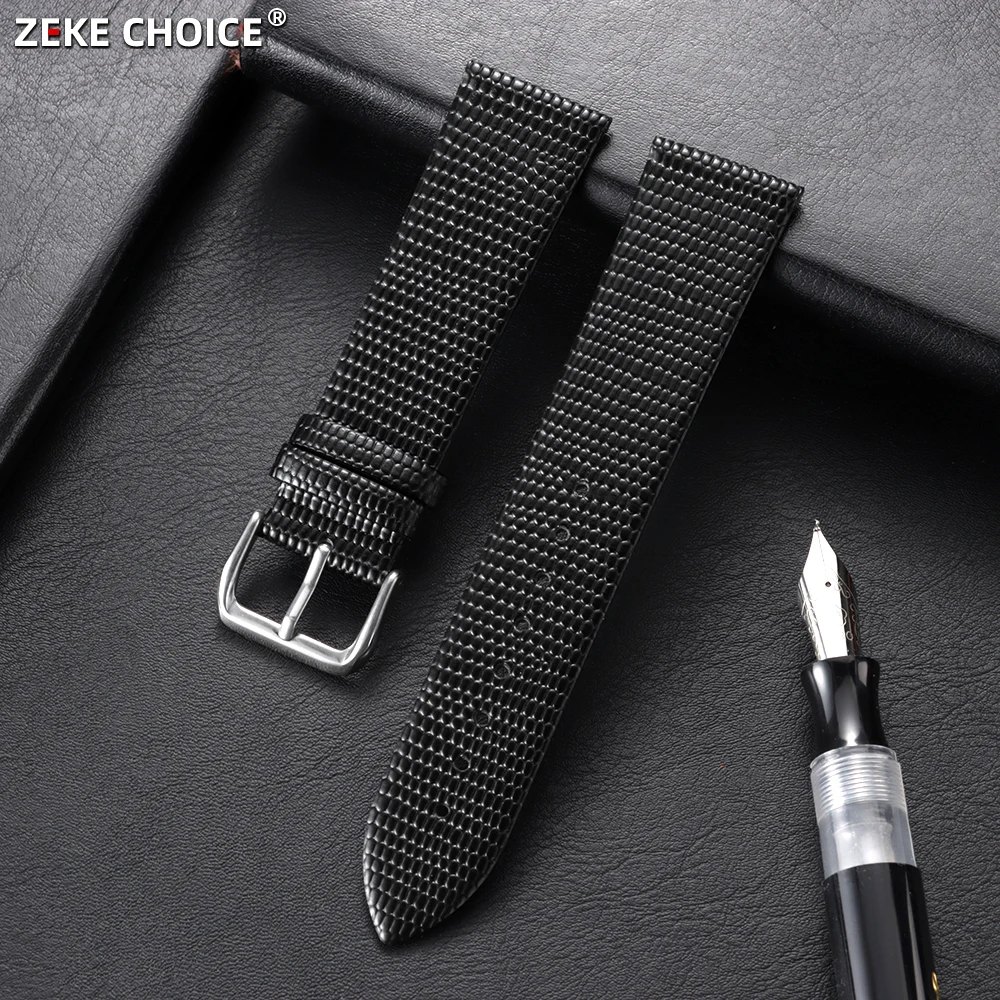 Brown Black Cowhide Watch Strap 10/12/14/16/18/20/22mm Universal Lizard Pattern Leather Watch Band for Seiko for Omega Bracelets