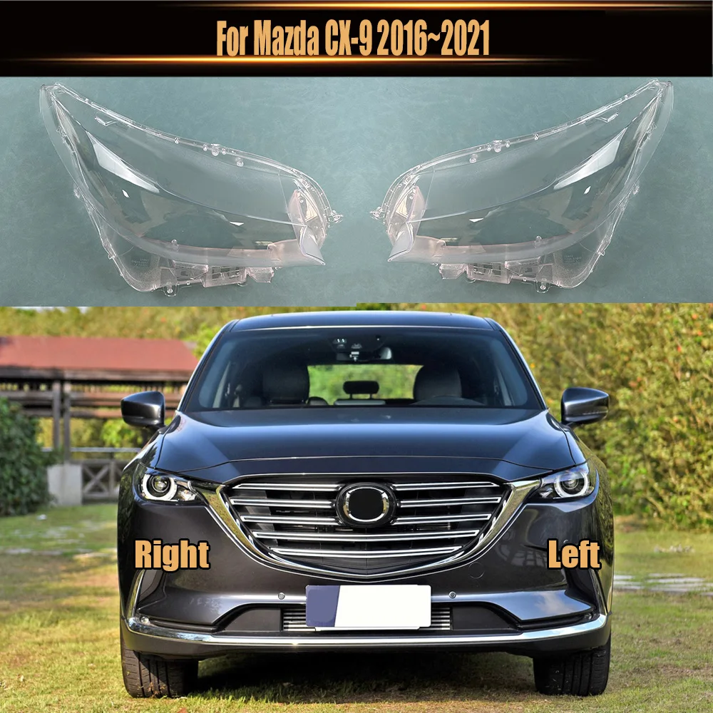 For Mazda CX-9 2016~2021 Transparent Headlamp Shell Lampmask Lamp Shade Headlight Cover Replace The Original Lampshade