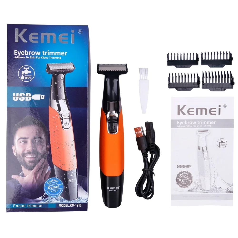 Kemei men\'s electric shaver body face electric razor for men stubble trimmer beard shaving edge trimer head trimmer back