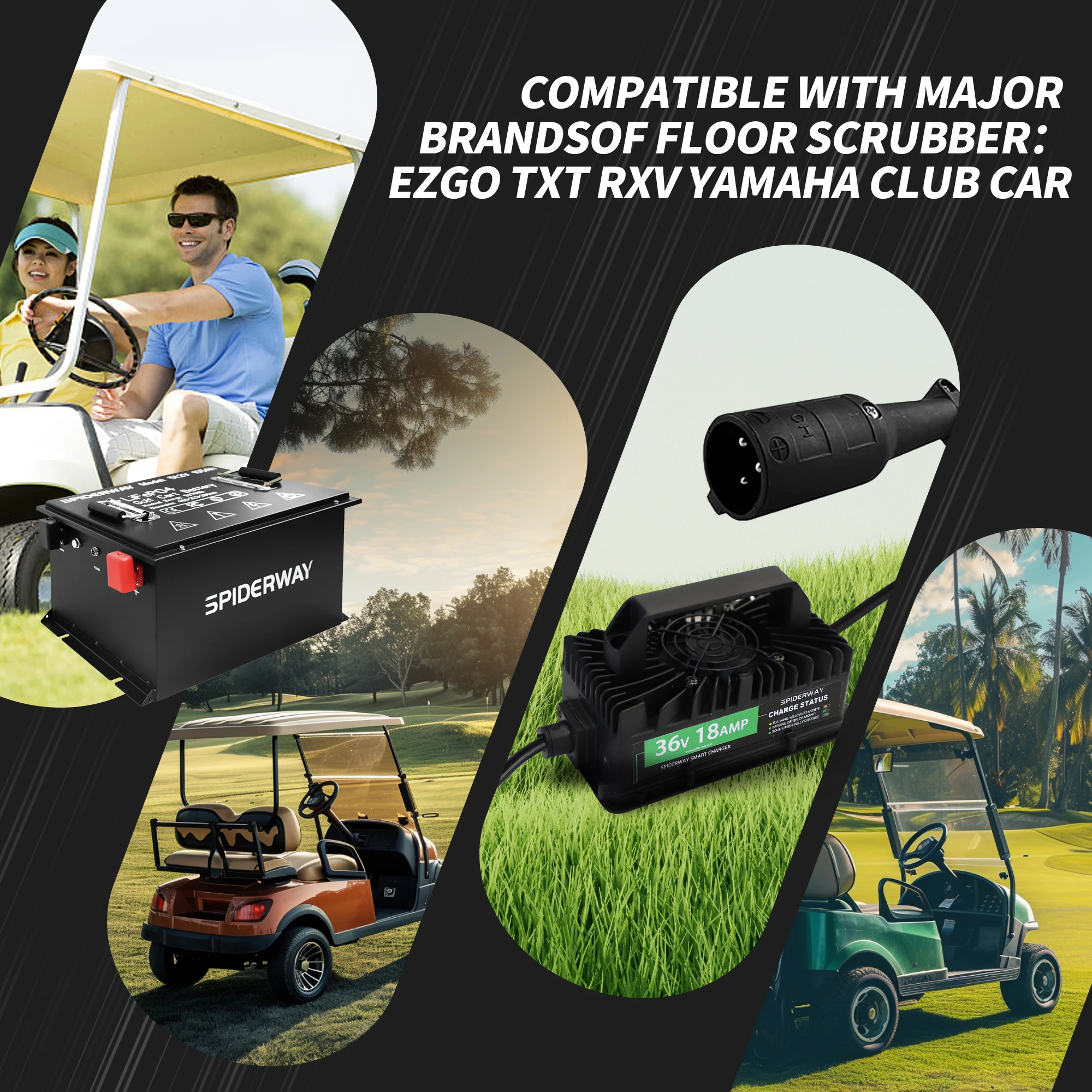 15 أمبير 48 فولت شاحن عربة جولف لسيارة النادي مع 3 دبوس المكونات المستديرة شحن سريع بطارية الرصاص الحمضية IP67 مقاوم للماء #5