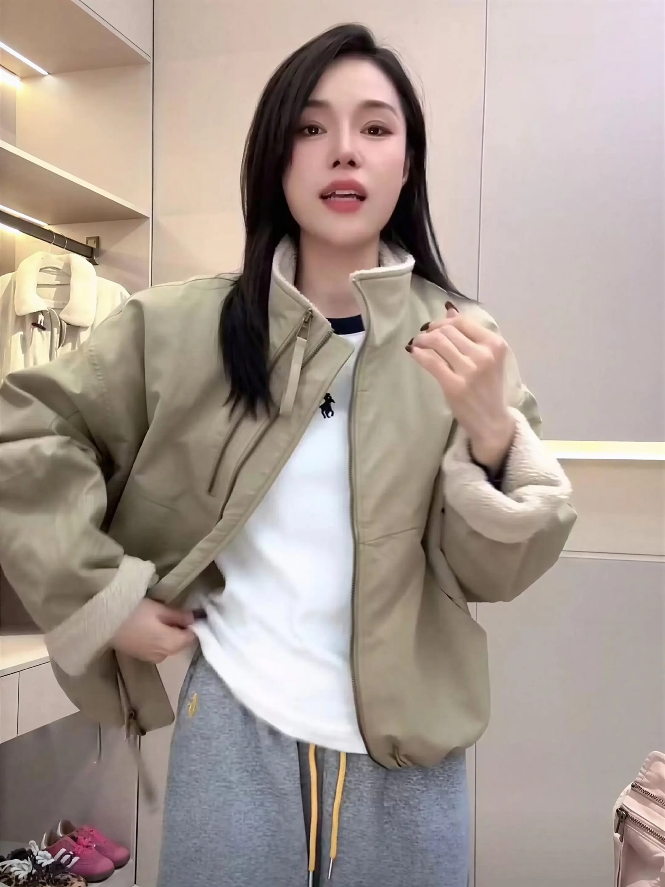 

Parkas Womens Unisex Winter Polyamide Padded Full-Zip Double-Layered Multi-Pockets Concealed Trekking Hiking Water-Resistant Ins