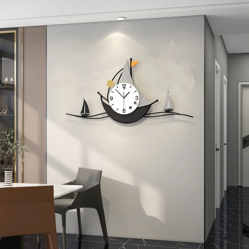 Smooth Sailing Wall Clock, Modern and Minimalist Clock in the Living Room, Home Use, Restaurant Decoration, Hanging Wall Watch