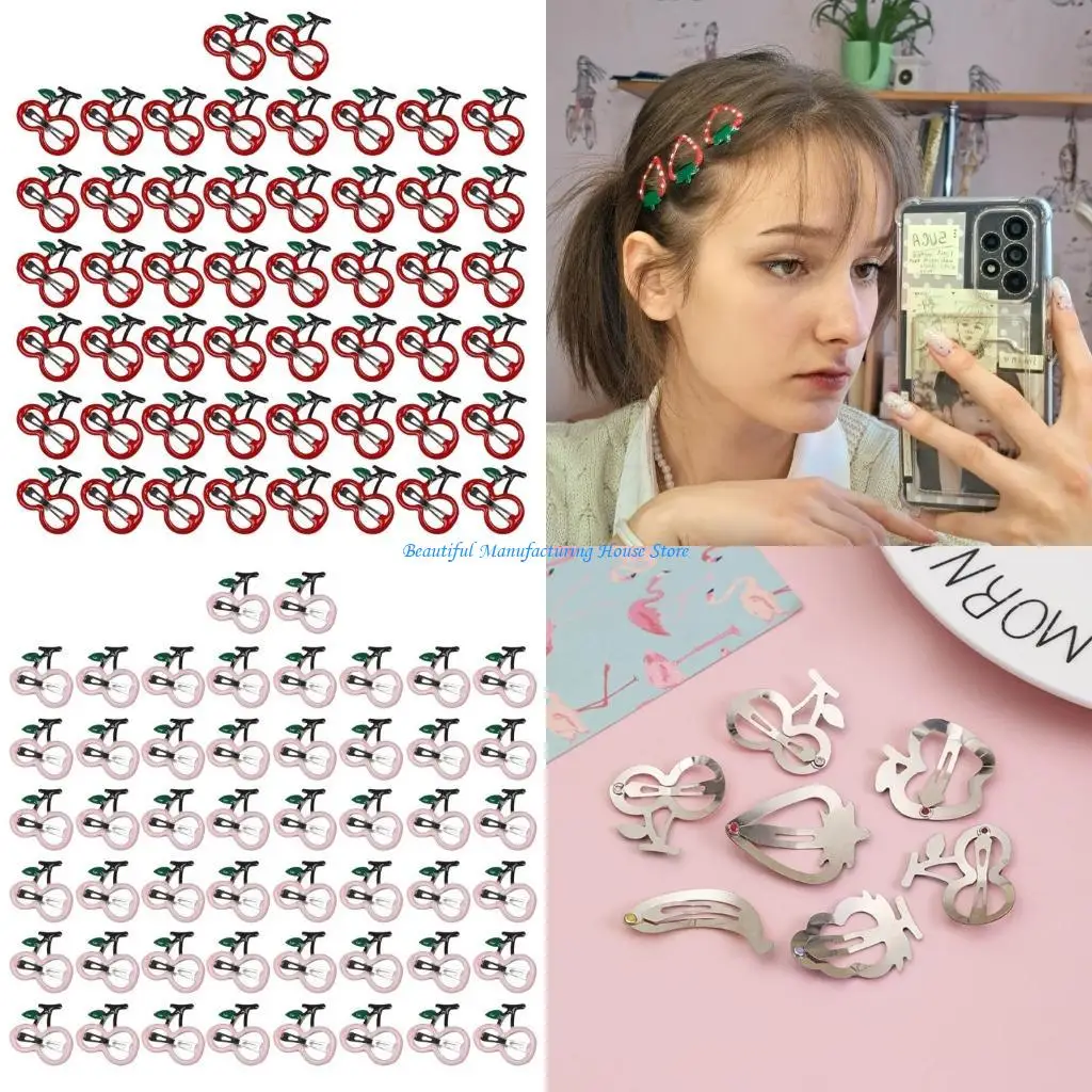 

E56A 50-Pack Fruit Hair Clip Small Metal Hairpins for Women Kids Toddlers Girls