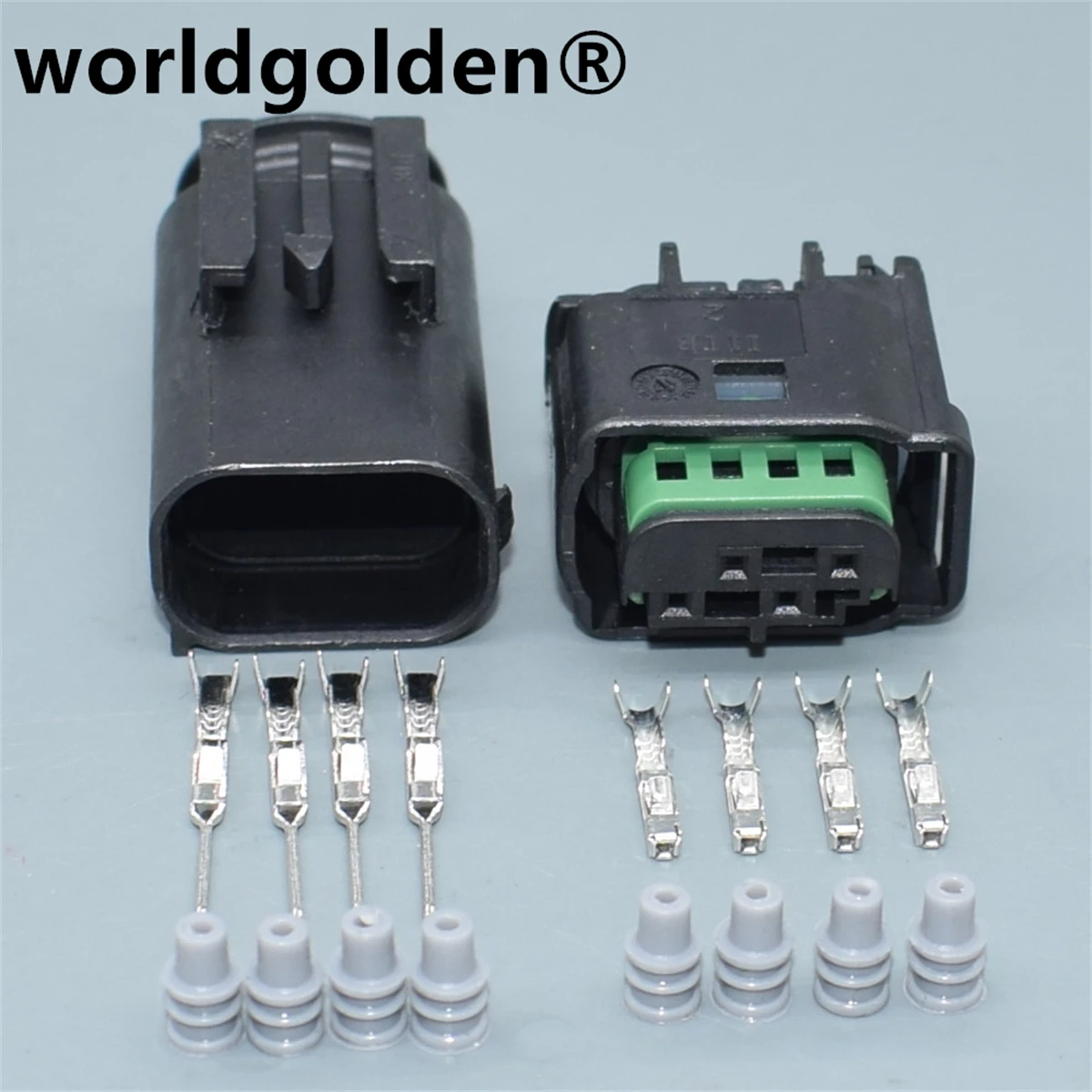 

shhworldsea 4 Pin Male Female Car Restrictor Sensor Auto Sealed Connectors Sets For VW Audi 1-967640-1 8E0971934