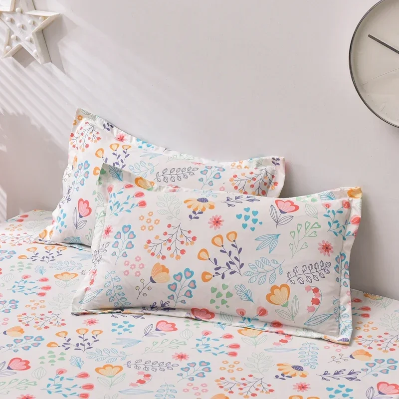 

1 Set/2pcs Fresh Flowers Pillowcase Pillow Case 48x74cm Comfortable Bedding