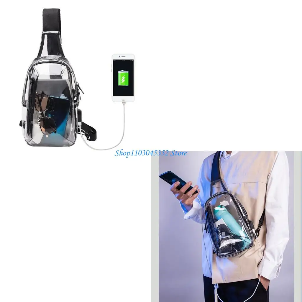 

Clear Sling Bag PVC Crossbody Shoulder Bags Transparent Casual Chest Phone
