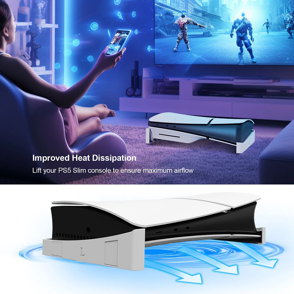 Base horizontal para console de jogos, suporte de armazenamento de host, suporte de colocação para ps5/ps5 slim digital edition e disc