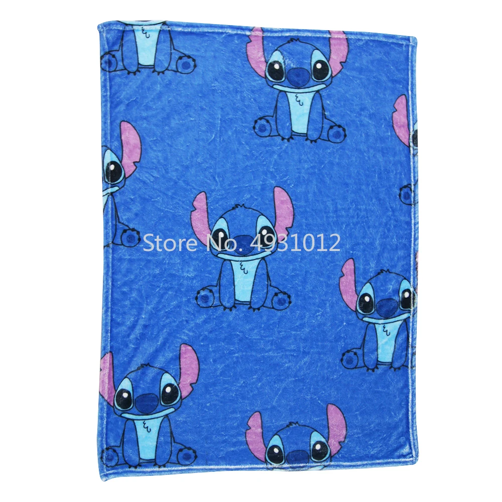 

Disney Cartoon Lilo & Stitch 3D Flannel Blankets Thick Customized Bedspread For Childrens Boys Girls Couch Quilt Cover Traveling