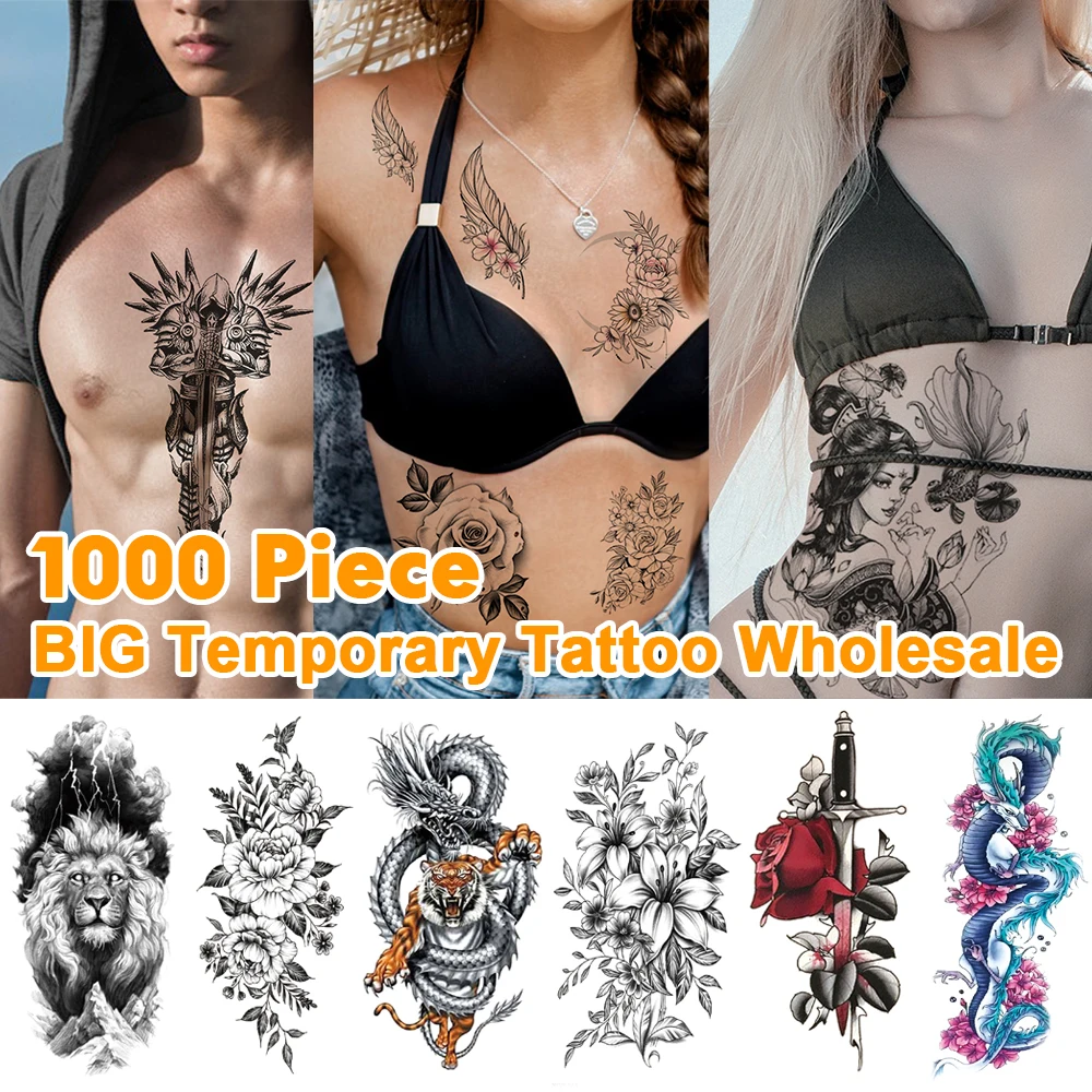 

1000 Pieces 2865 Styles Designs Wholesale Big Half Arm Tattoo Sticker Large Temporary Tatoo Body Art