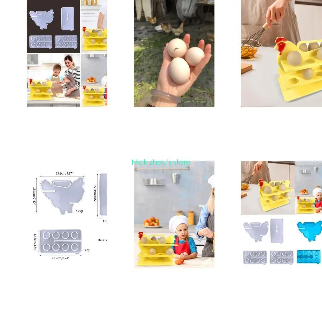 

E15E Egg Holder Resin Molds Silicone Mold for Egg for Fresh Storage Tray Epoxy Resin Molds for DIY Craft 8Grid Egg Organ