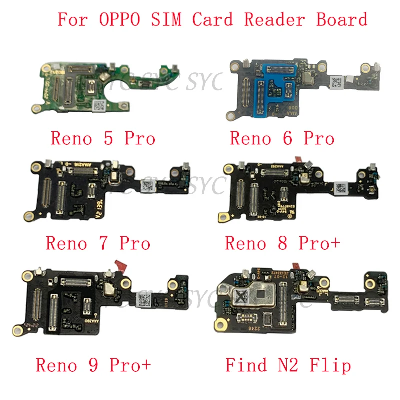 SIM Card Reader Board Flex Cable For OPPO Reno 9 Pro+ Reno 8 Pro+ Reno 7 Pro Reno 6 Pro Reno 5 Pro Find N2 Flip