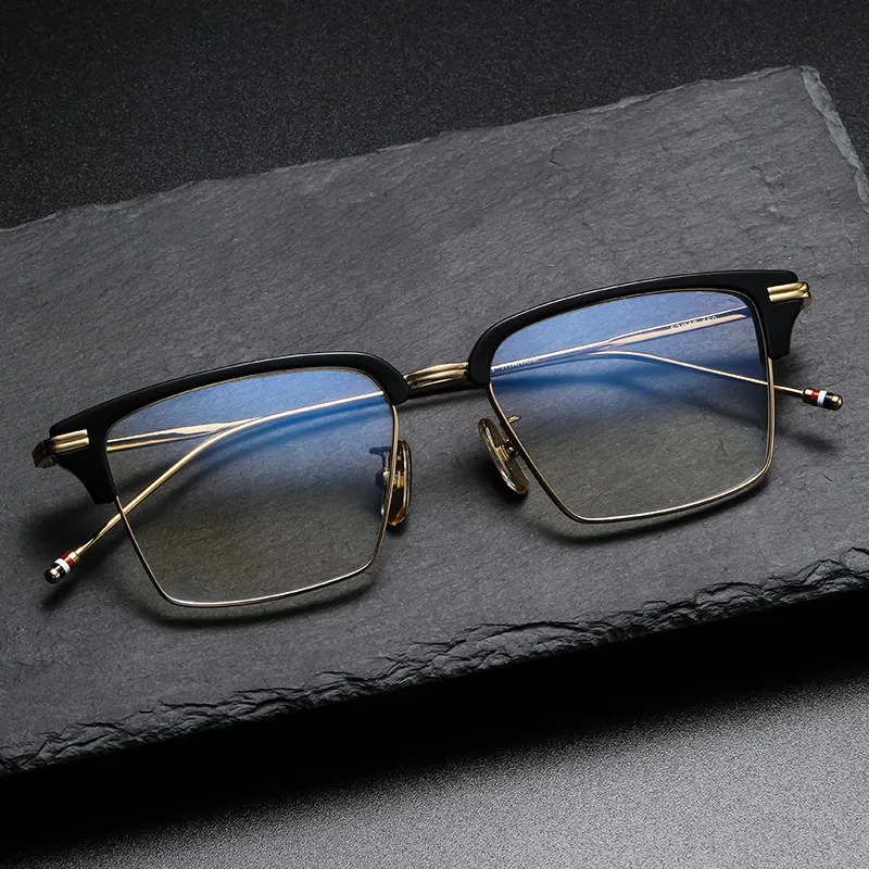 

2026 модная удобная оправа для очков в стиле ретро, роскошная оправа для очков из чистого титана и ацетата, оправа для очков для мужчин, очки