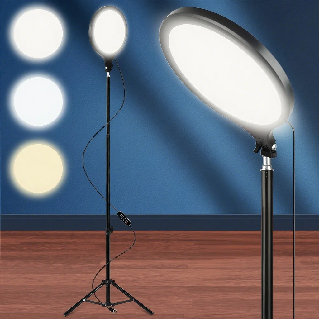

10inch LED Light with 110cm Tripod Stand for Live Streaming Video Conferencing Photo Studio Photography TikTok Vlogging Portable