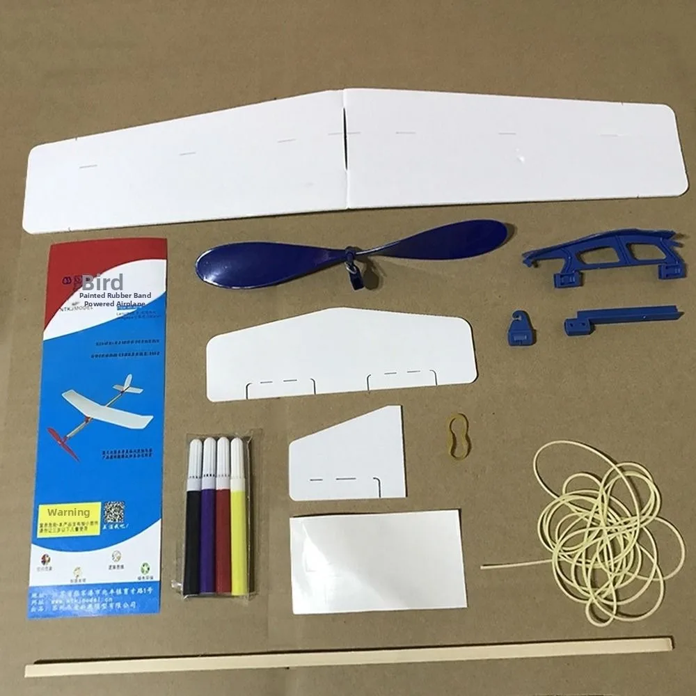 Ligthweight DIY Airplane Model Rubber Bands Power Multicolors Hand Throw Aircraft Children Gift Foam Glider Assembly Model