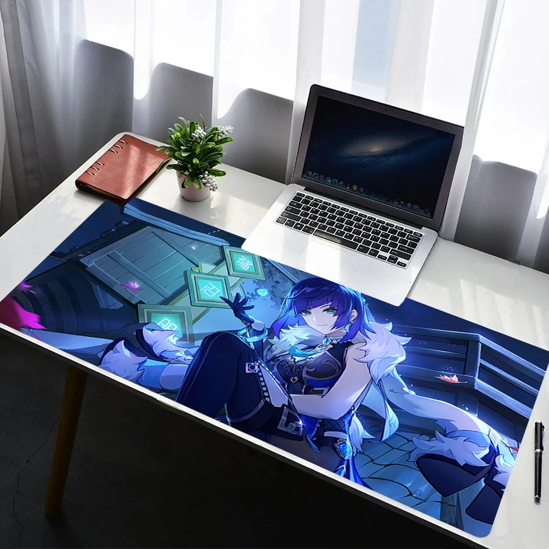 

Mouse Pad Laptop Non Slip Extended Desktop G-genshin Impact Yelan Mouse Mat PC Anime HD Keyboard Pad Gaming Accessories Mousepad