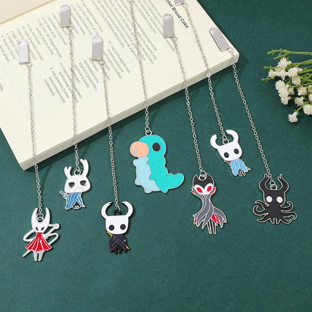 7-Piece Set Empty Cool Knight Character Metal Bookmarks/Bookcase - Game Style Reading Mark Fans, Anime Peripheral Control Prefer