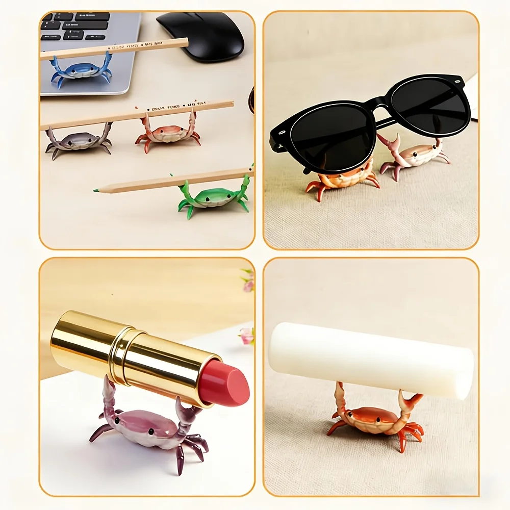 5pcs Weightlifting Crabs Pen Holder Creative Japanese Cute Penholder Bracket Desk Pencil Storage Rack Stationery Office Supplies