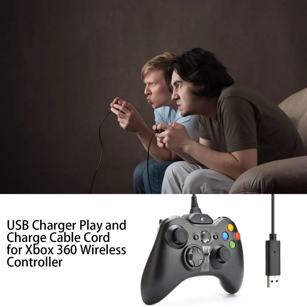 For XBOX360 Game Controller with USB Charging Cable Wireless Charger Cable Cord Game Controller Game Accessories Dropshipping