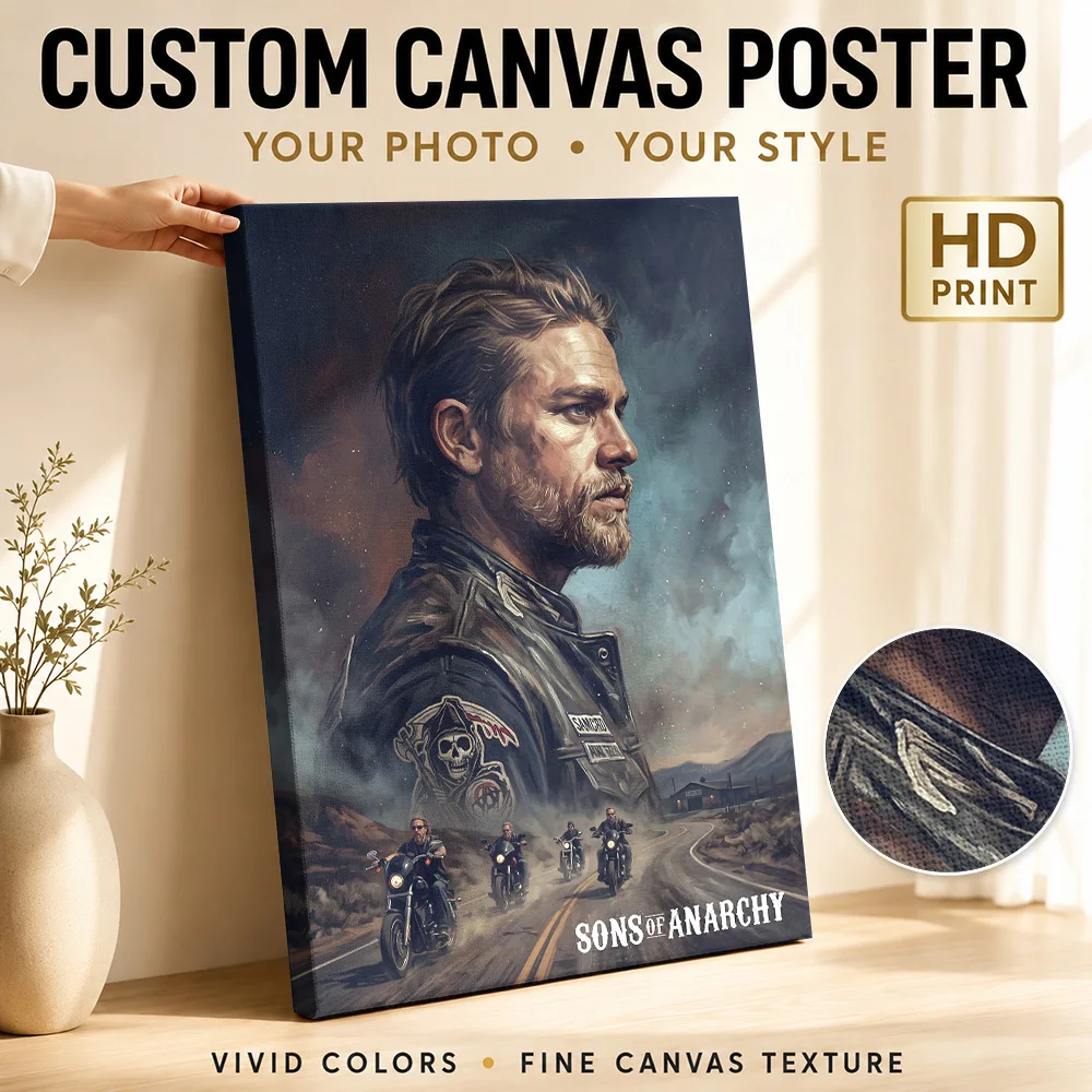 Sons Of Anarchy Jax Teller Canvas Poster Customized Modern Aesthetic Wall Paintings Decoration for Bedroom Gift for Collectors