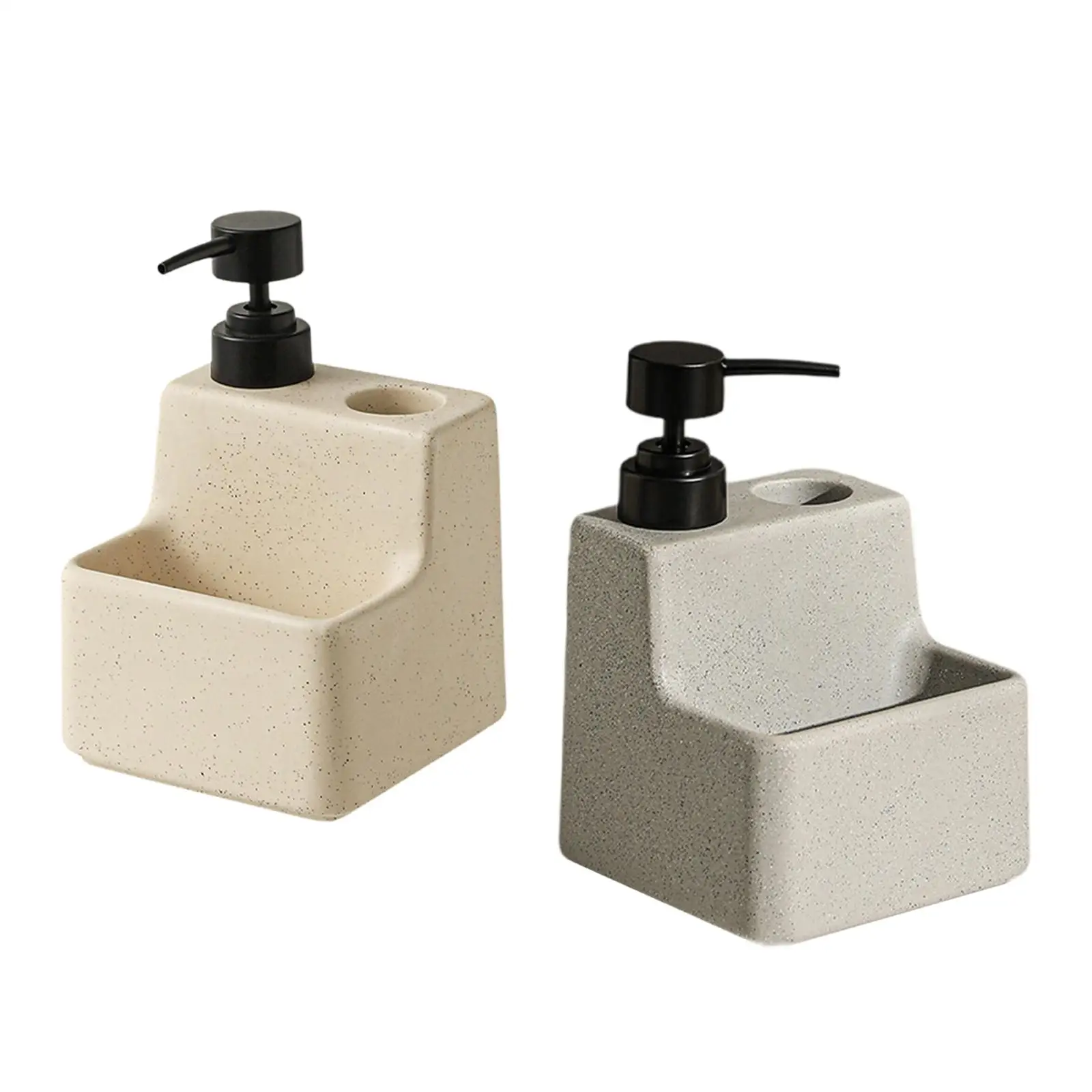 

Дозатор для мыла с держателем для губки, портативный, кухонная бутылка с насосом, керамика 2 в 1, для гостиничной столешницы, туалета, ресторана, декора