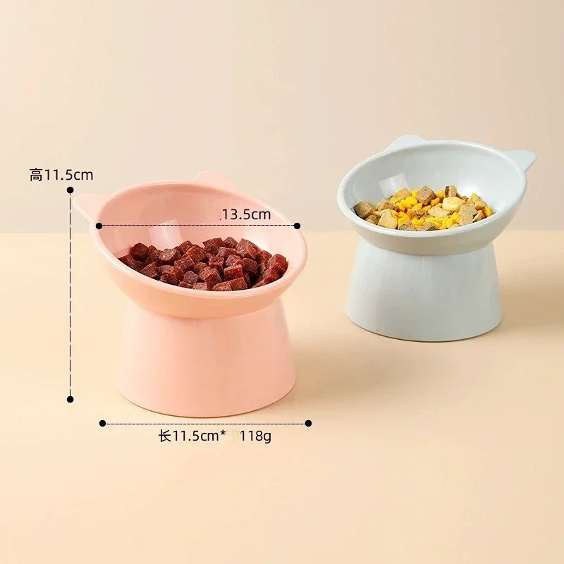 Cat Bowl High Foot Dog Bowl Neck Protector Cat Pet Food Water Bowl Anti-tip Binaural Pet Feeding Cat Accessorie Pet Dessert Bowl