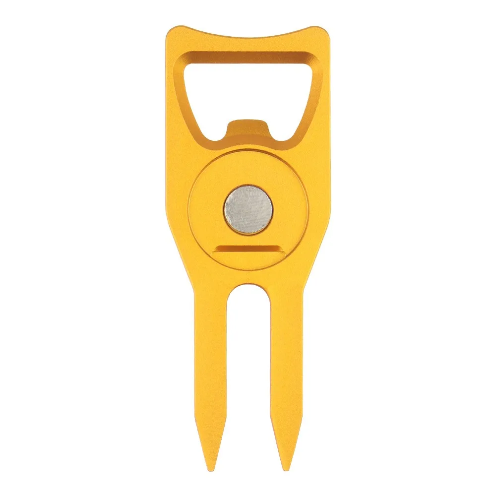 

6-in-1 Golf Ball Fork Bottle Opener Magnetic Golf Fork Marker Detachable Multi-functional Golf Groove Cleaner Golfer Gift Box