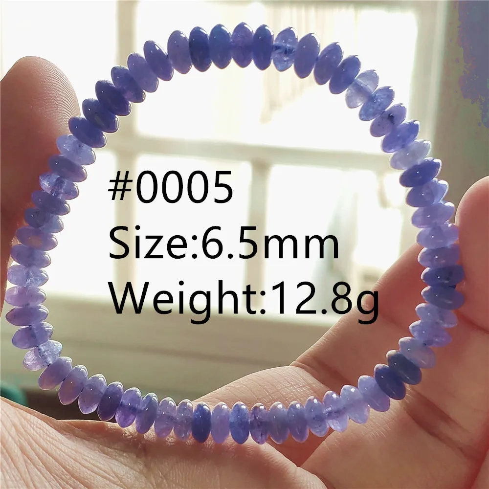 

Natural Blue Tanzanite Tanzania Beads Bracelet Women Clear Abacus Gemstone 6.5mm Stretch Tanzanite Crystal AAAAA