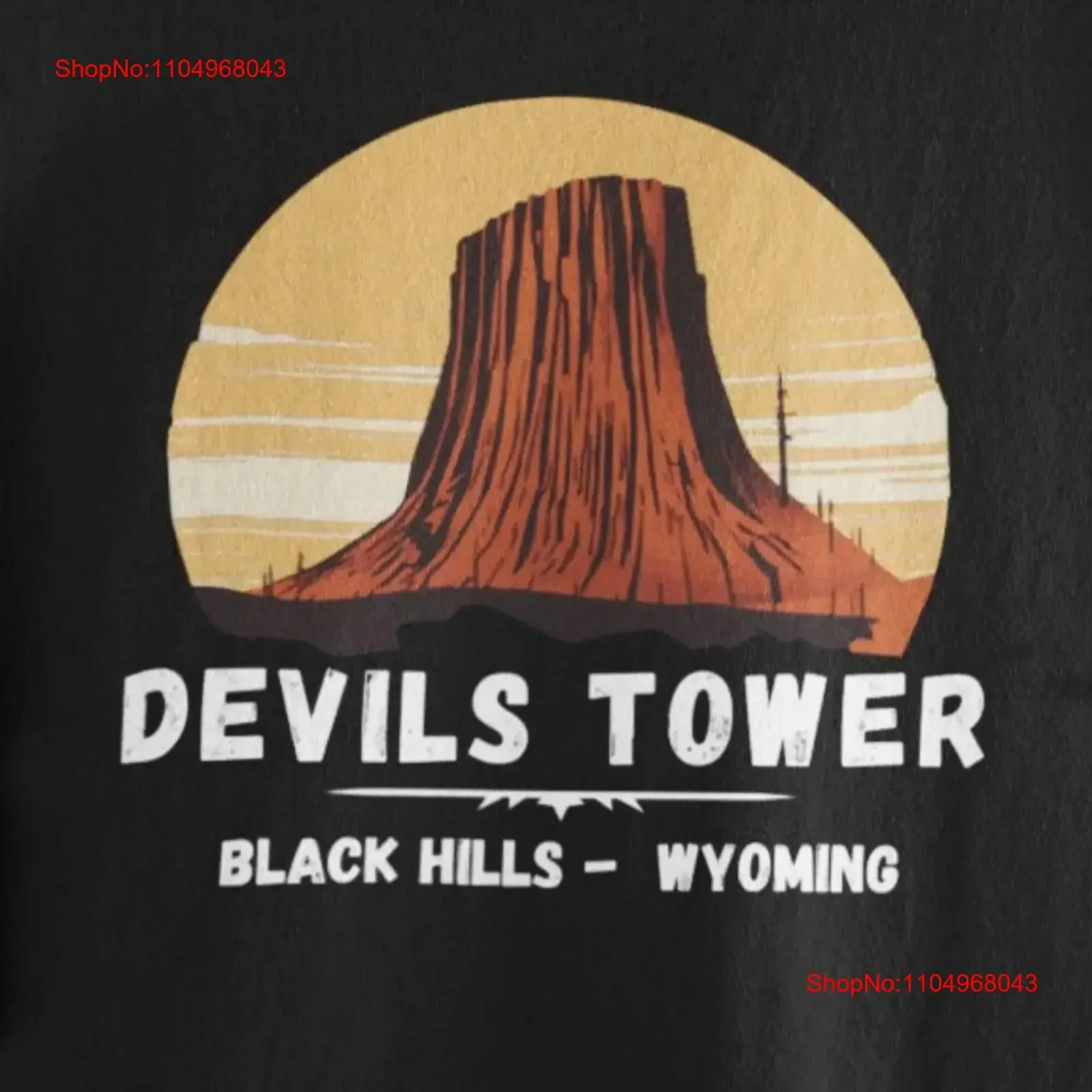 Camiseta Devils Tower Black Hills Wyoming Monumento nacional senderismo Camping montaña vintage lavado homme transpirable