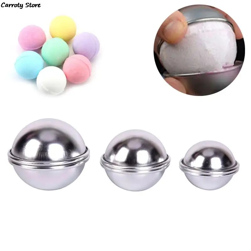 6pcs/pack Bath Bombs Metal Aluminum Alloy Bath Bomb Mold 3D Ball Sphere Shape DIY Bathing Tool Accessories Creative Mold