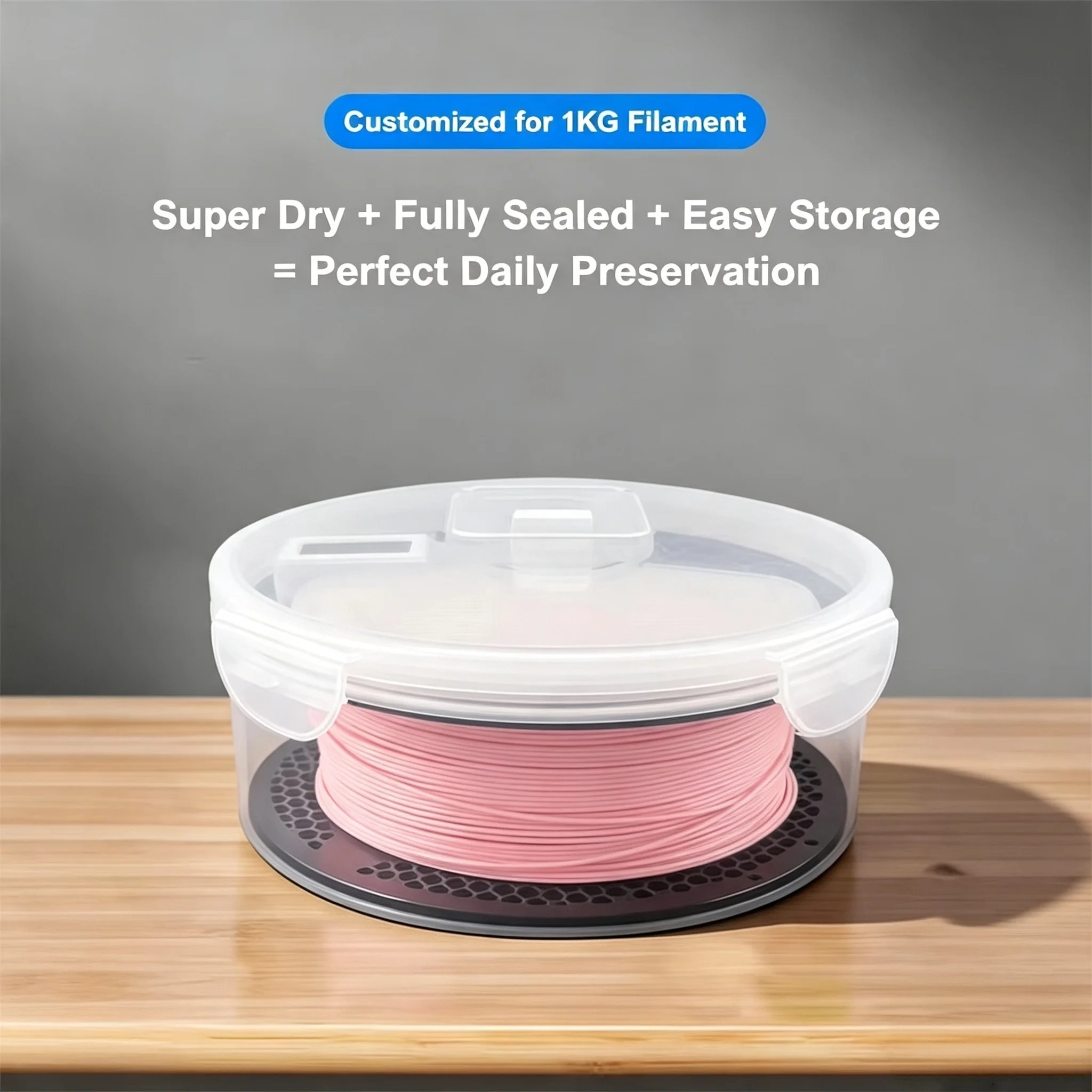 3D Filament Dry Box Sealed Moisture Isolation with Filament Storage Vacuum Bag Wall-Mounted Holder Humidity Temp Meter Storage