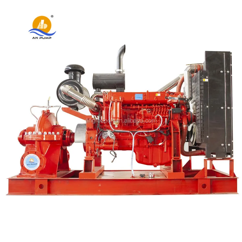 Horizontal Centrifugal Double Suction Split Case Pump Set Diesel Engine Fire Pump