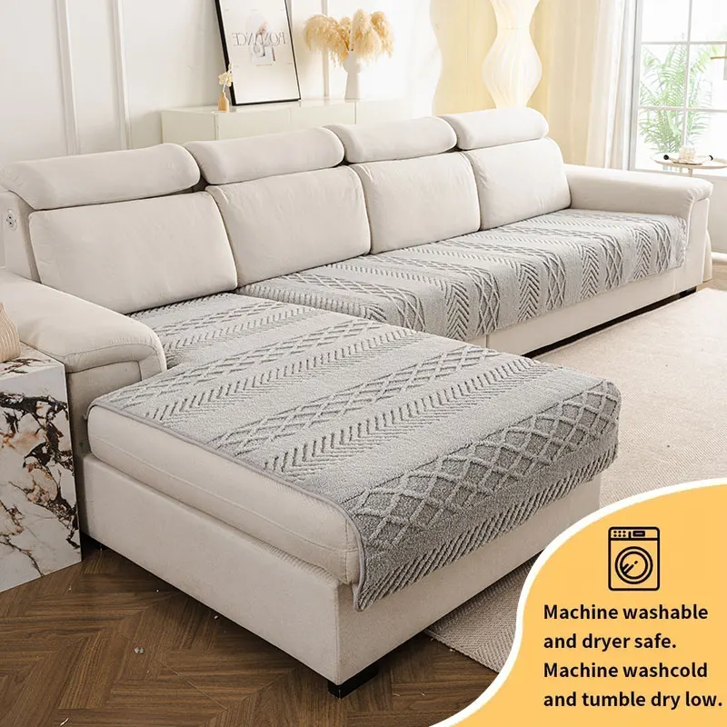 2PC-Sofa cushion, living room, winter plush sofa cover, cushion combination, sofa special cushion, high-end sofa cushion