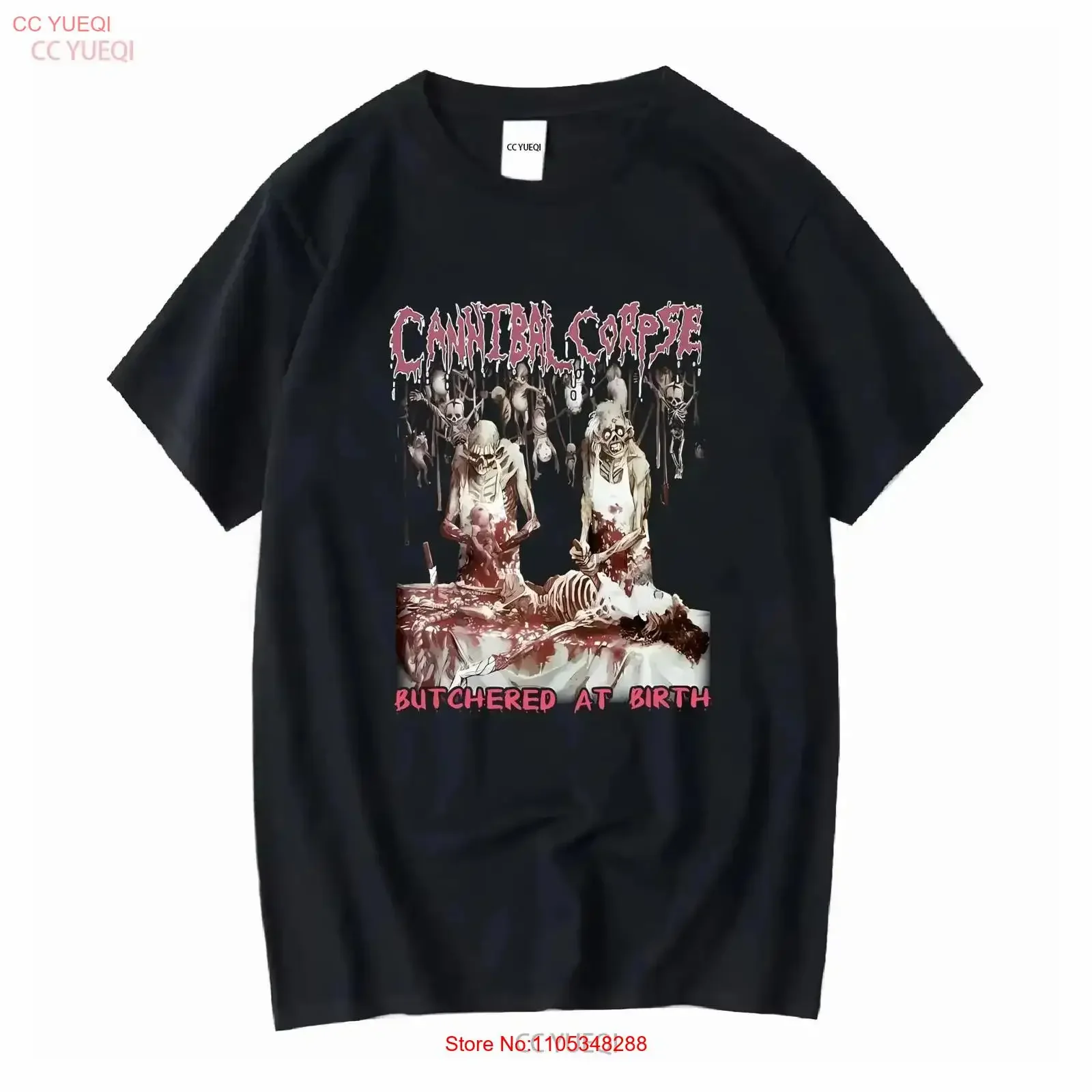 CANNIBAL CORPSE BUTCHERED AT BIRTH NEUES SCHWARZES T-SHIRT im Vintage-Stil, gewaschen, stilvoll, weiches Oberteil für den Alltag, lässig, Vintage