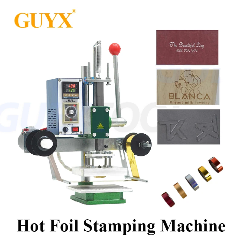 500W Fully Automatic Paper Hot Stamping Machine Pneumatic Bronzing Machine For PVC Leather Embossing 10x13cm Hot Pressing Area